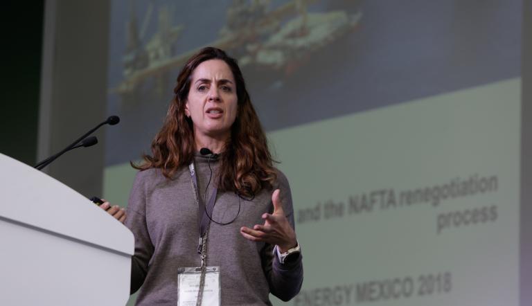 MARIA REGINA GARCIA CUELLAR CESPEDES, MIEMBRO DEL EQUIPO NEGOCIADOR DEL TLCAN EN ENERGIA; DURANTE EL CONGRESO ENERGY MEXICO 2018.