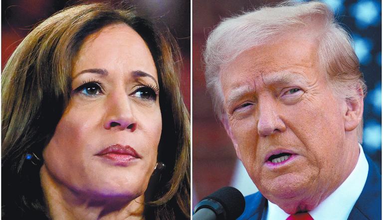FILE PHOTO: U.S. Vice President Kamala Harris in Milwaukee, Wisconsin, U.S. August 20, 2024 and former U.S. President Donald Trump in Bedminster, New Jersey, U.S., August 15, 2024 are seen in a combination of file photographs. REUTERS/Marco Bello, Jeenah Moon/File Photo