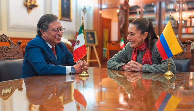 La presidenta Claudia Sheinbaum se reunió en Palacio Nacional con el presidente de Colombia, Gustavo Petro.