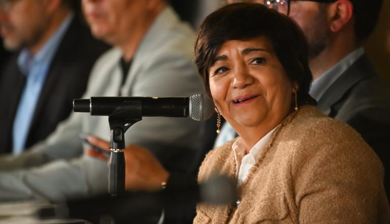 Edna Vega Rangel, titular de la Sedatu, en el evento donde se firmó convenio con el gobierno de Morelos.