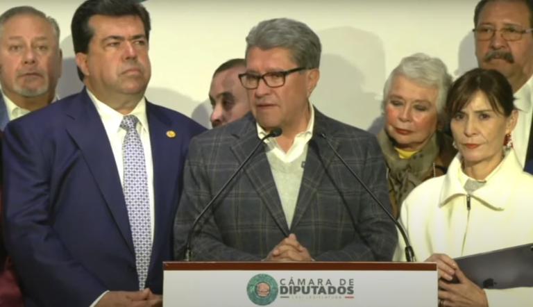 Conferencia de prensa del grupo parlamentario de Morena en la Cámara de Diputados