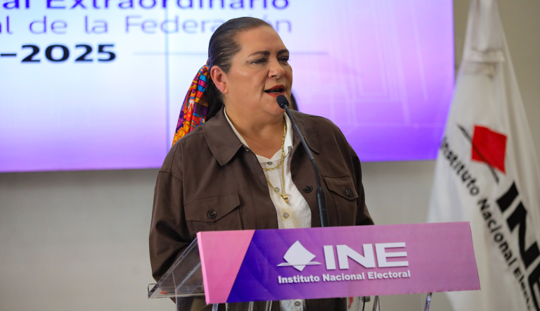 Guadalupe Taddei, consejera presidenta del Instituto Nacional Electoral, dio a conocer los avances de los cómputos tras la jornada electoral extraordinaria del Poder Judicial.