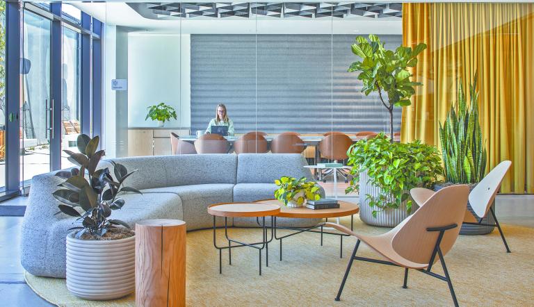 Oficinas de Belkin en California, donde la innovación tecnológica y la sostenibilidad se integran en cada etapa del diseño.