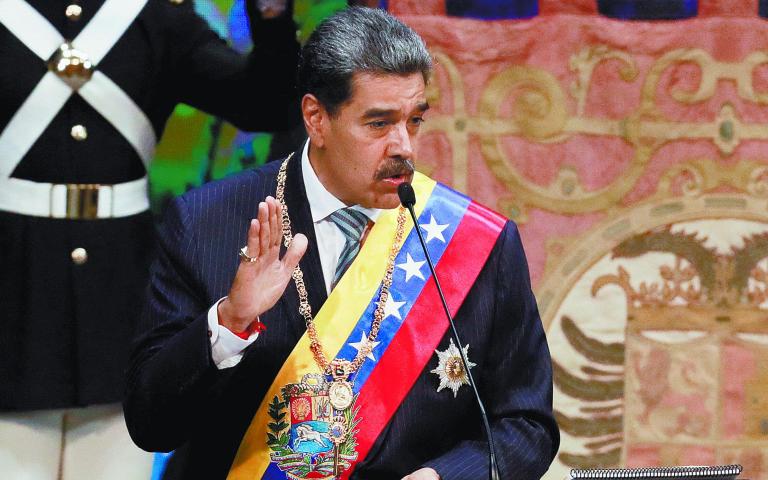 Venezuela's President Nicolas Maduro delivers his annual address to the nation, just days after he was inaugurated for a third term, in Caracas, Venezuela January 15, 2025. REUTERS/Leonardo Fernandez Viloria