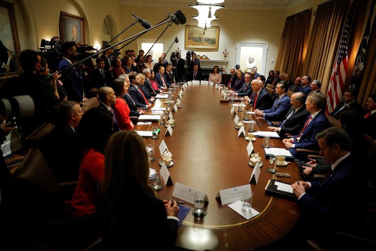 Reunión de gabinete de Donald Trump en la Casa Blanca.