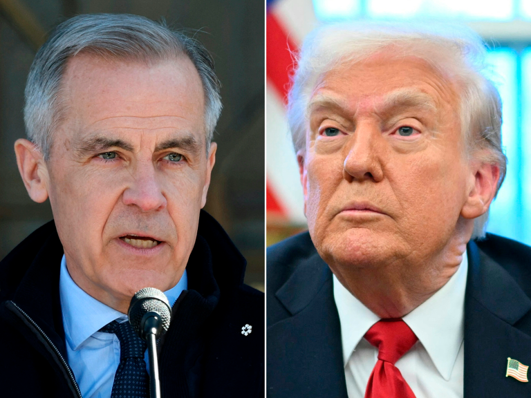 Mark Carney, primer ministro de Canadá y Donald Trump, presidente de Estados Unidos.