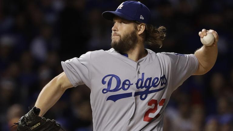 Clayton Kershaw - Los Angeles Dodgers starting pitcher Clayton Kershaw (22) throws during the first inning of Game 5 of baseball