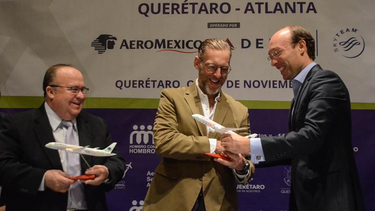 QUERETARO,QRO 01.11.17 PRESENTACION DEL VUELO QUERETARO ATLANTA POR PARTE DE AEROMEXICO.