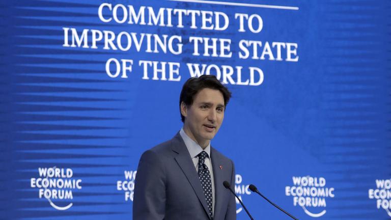 Justin Trudeau, Prime Minister of Canada, speaks during special address on corporate responsibility and the role of women in a changing world during the annual meeting of the World Economic Forum in Davos, Switzerland, Tuesday, Jan. 23, 2018. (AP Photo/Markus Schreiber)