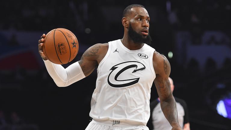 NBA: All Star Game-Team LeBron at Team Stephen - February 18, 2018; Los Angeles, CA, USA; Team LeBron forward LeBron James of the Cleveland Cavaliers (23) moves the ball against Team Stephen during the second half of the 2018 NBA All Star Game at Staples Center. Mandatory Credit: Bob Donnan-USA TODAY Sports