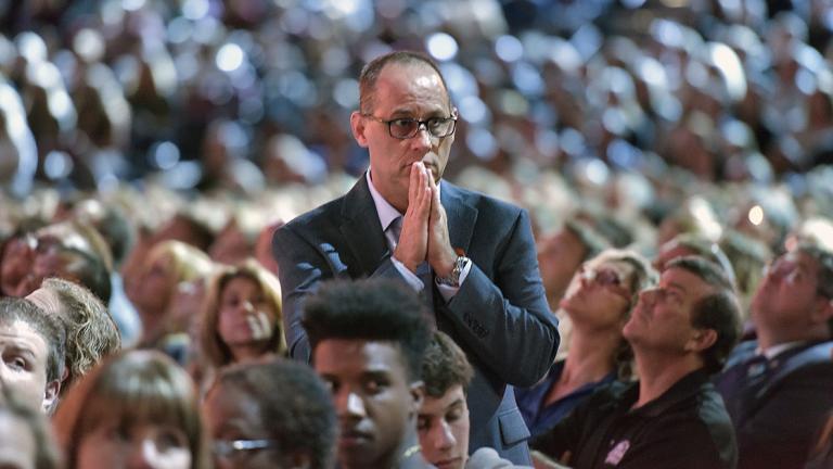 Parent Fred Guttenberg watches a monitor honoring the 17 students and teachers who were killed at Douglas High School, during a CNN town hall meeting, at the BB&T Center, in Sunrise - Parent Fred Guttenberg watches a monitor honoring the 17 students and teachers who were killed at Douglas High School, during a CNN town hall meeting, at the BB&T Center, in Sunrise, Florida, U.S. February 21, 2018.  REUTERS/Michael Laughlin/Pool  Guttenberg lost his daughter Jamie in the attack on Valentines day.