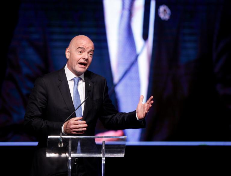 FIFA President i Infantino delivers a speech at the 68th Ordinary CONMEBOL Congress in Buenos Aires