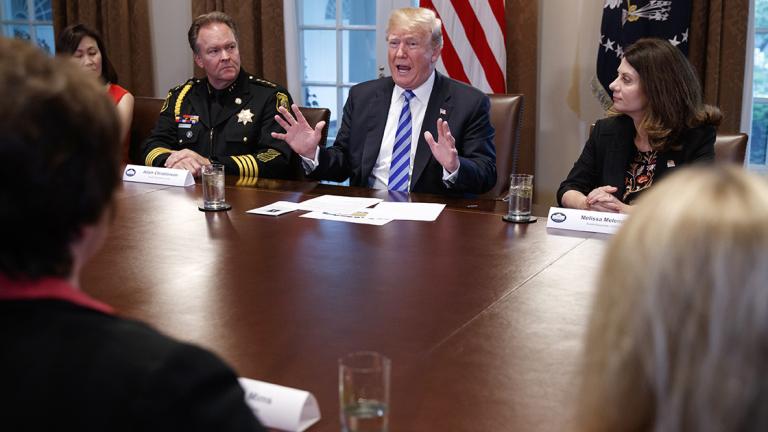 Donald Trump - President Donald Trump speaks during a roundtable on immigration policy in California in the Cabinet Room of the White House, Wednesday, May 16, 2018, in Washington. (AP Photo/Evan Vucci)