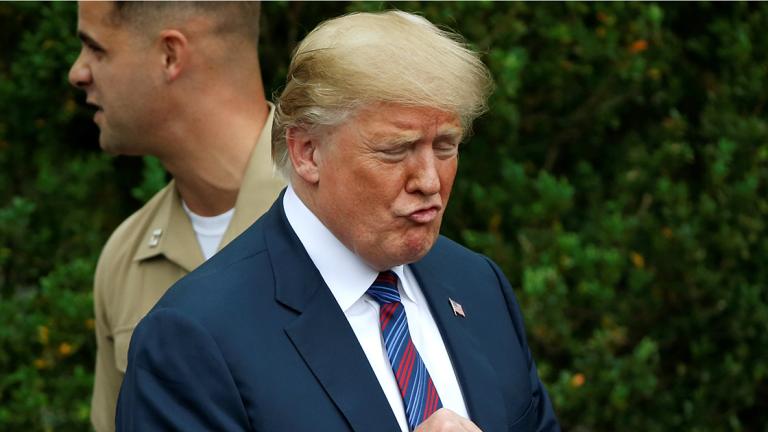 U.S. President Trump hosts White House Sports and Fitness Day at the White House in Washington - U.S. President Donald Trump participates in the White House Sports and Fitness Day event on the South Lawn of the White House in Washington, U.S., May 30, 2018. REUTERS/Leah Millis