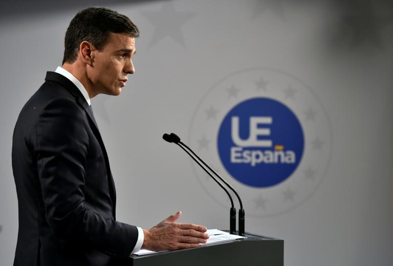 Pedro Sánchez, presidente del gobierno español, durante la cumbre de líderes de la Unión Europea en Bruselas. Foto: Reuters