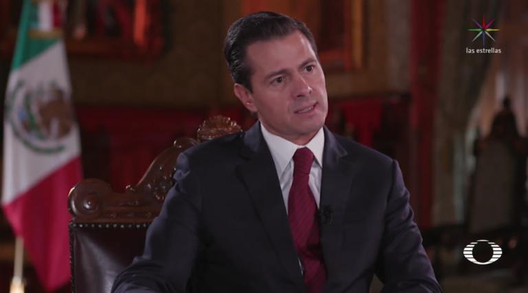 Enrique Peña Nieto, durante la entrevista con Denise Maerker. Foto: Noticieros Televisa