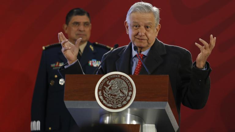 ANDRES MANUEL LOPEZ OBRADOR DURANTE SU CONFERENCIA MA�ANERA EN PALACIO NACIONAL. FOTO : HUGO SALAZAR / EL ECONOMISTA