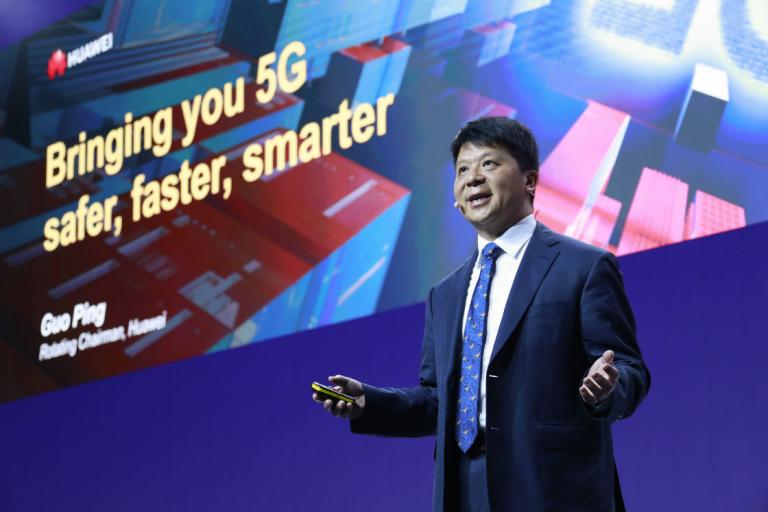 Guo Ping, presidente rotativo de Huawei, en su keynote del Mobile World Congress sobre ciberseguridad. Foto: Cortesía