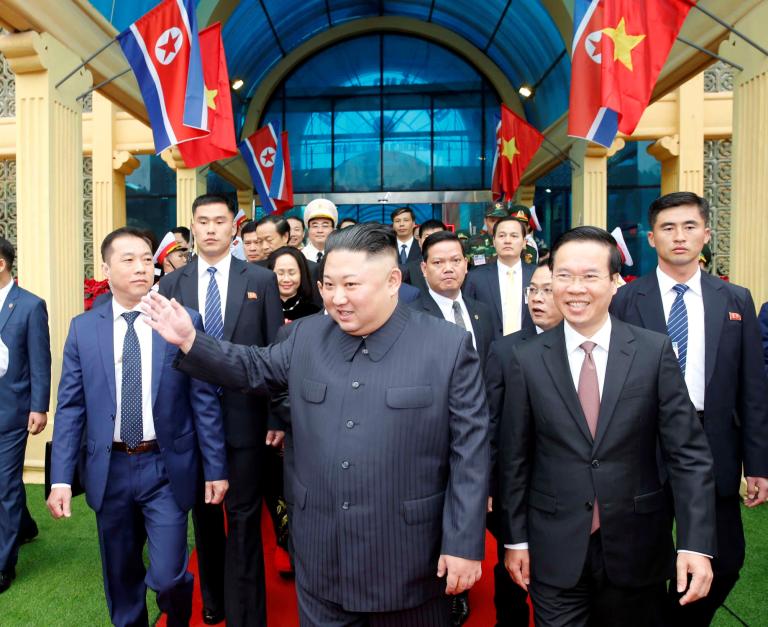 El líder norcoreano Kim Jong Un a su llegada a Hanoi, capital de Vietnam. Foto: Reuters