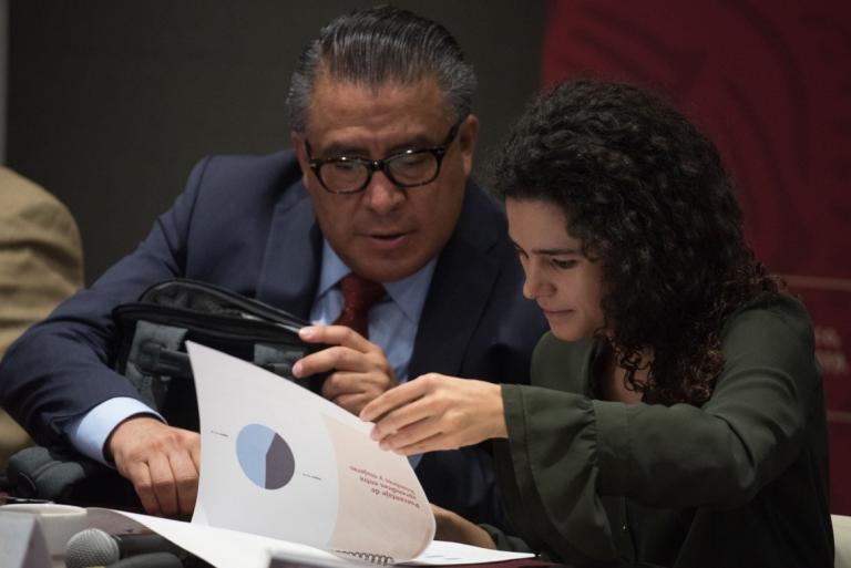 La secretaria del Trabajo, Luisa María Alcalde, y el subsecretario de Empleo, Horacio Duarte. Foto: Cuartoscuro