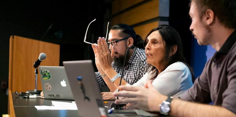 Rossana Reguillo, en la presentación de la investigación de Signa Lab Iteso sobre bots en Twitter y la #RedAMLOve. Foto: Luis Ponciano