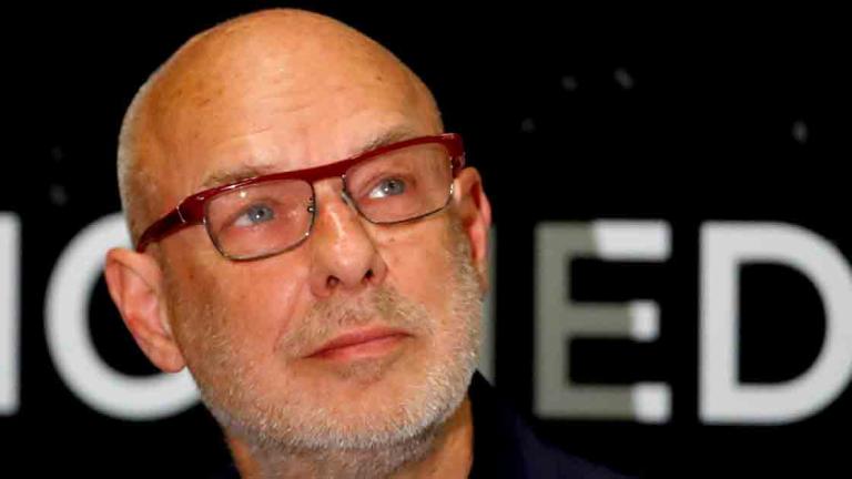 Brian Eno durante su participación en el Festival Starmus en Suiza. Foto: Reuters