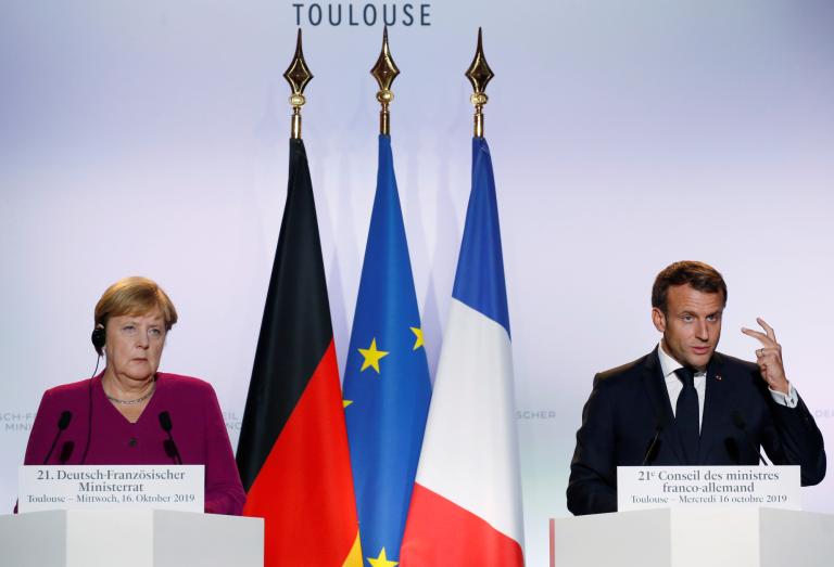 Macron y Merkel se mostraron optimistas sobre un acuerdo del Brexit en el marco de un Consejo de Ministros bilateral. Foto: Reuters