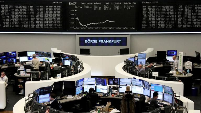 The German share price index DAX graph is pictured at the stock exchange in Frankfurt