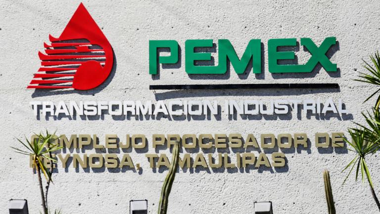 The logo of Mexican oil company Pemex is pictured at Reynosa refinery, in Tamaulipas state