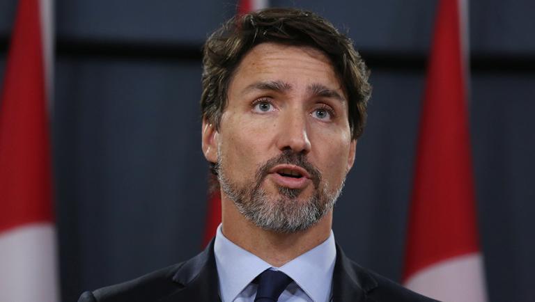 (FILES) In this file photo taken on January 17, 2020 Canadian Prime Minister Justin Trudeau speaks at a news conference in Ottawa, Canada. - Canadian Prime Minister Justin Trudeau on January 21,2020 denied having spoken 