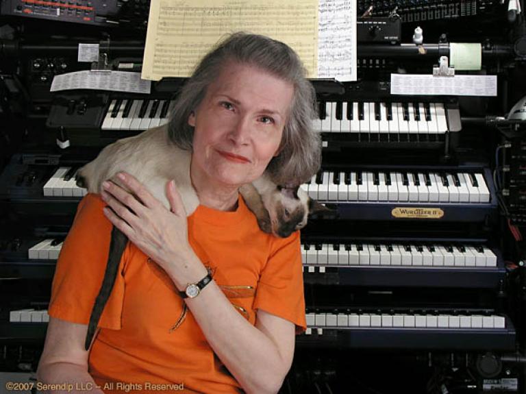 Wendy Carlos en su estudio casero. Foto: Wendy Carlos.com