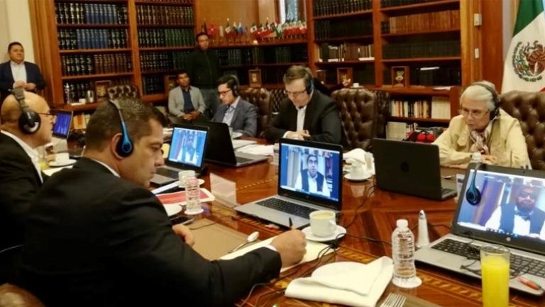 Sánchez Cordero informó sobre esta reunión virtual en la que también estuvieron autoridades de la Secretaría de Salud, en la cual los gobernadores dieron a conocer un reporte sobre las condiciones de cada entidad. Foto: Segob.