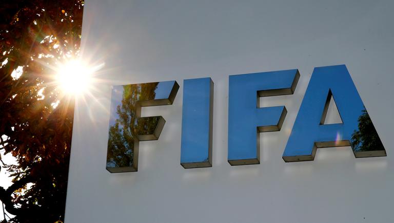 FILE PHOTO: Logo of FIFA is seen in Zurich