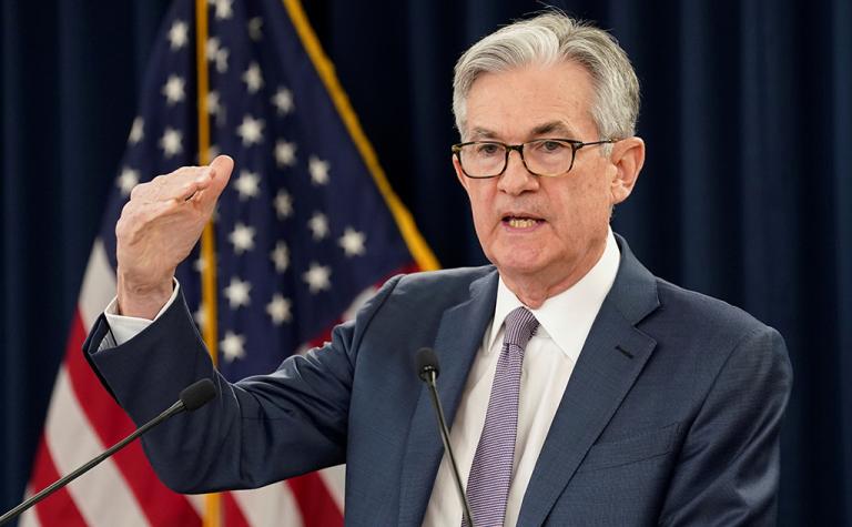 FILE PHOTO: U.S. Federal Reserve Chairman Jerome Powell��speaks in Washington