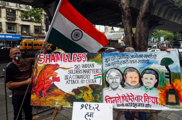 En India se registran protestas contra China. Foto: Reuters.