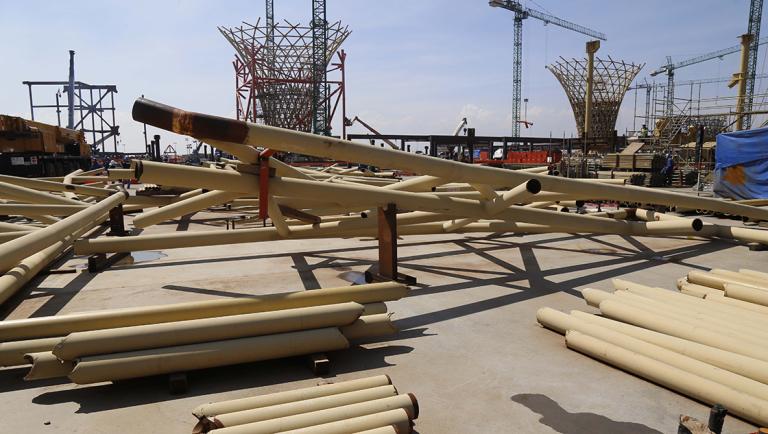 RECORRIDO POR LAS INSTALACIONES DEL NUEVO AEROPUERTO INTERNACIOPNAL DE LA CIUDAD DE MEXICO (NAICM). FOTO :HUGO SALAZAR / EL ECONOMISTA .