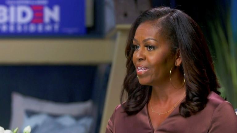 Former first lady Michelle Obama speaks in a frame grab from the live video feed of the all virtual 2020 Democratic National Convention as participants from across the country are hosted over video links to the originally planned site of the convention in Milwaukee, Wisconsin, U.S. August 17, 2020.   2020 Democratic National Convention/POOL via REUTERS     TPX IMAGES OF THE DAY