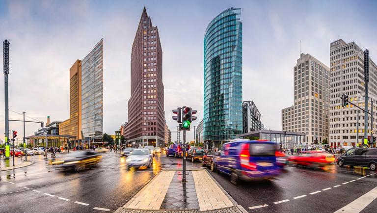 Berlín, Alemania en el distrito financiero Potsdamer Platz.