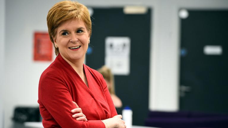 First Minister of Scotland Nicola Sturgeon visits West Calder High School in West Calder