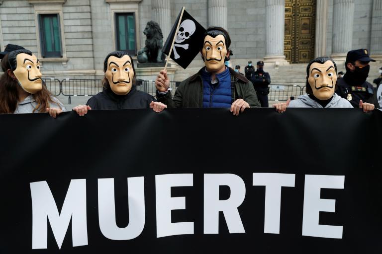 Protestas en Madrid, España para legalizar la eutanasia. Foto: Reuters