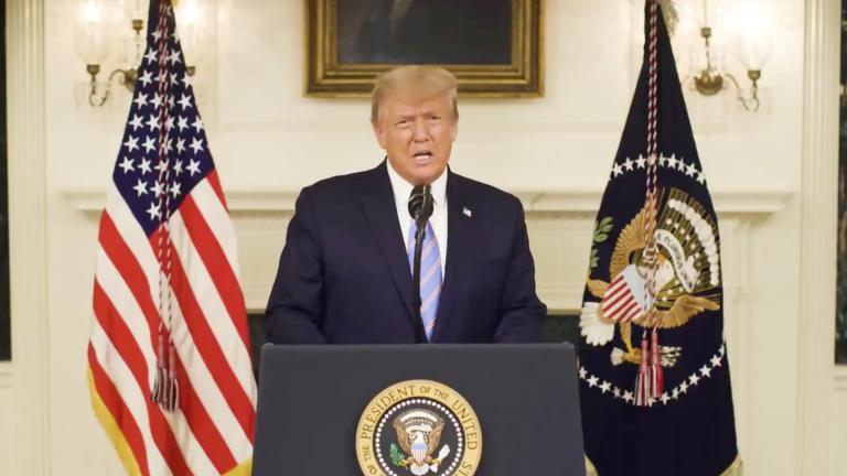 U.S President Donald Trump gives an address a day after his supporters stormed the U.S. Capitol in Washington