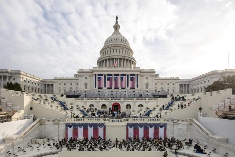 Preparativos en Washington el 19 de enero para la toma de posesión de Joe Biden como presidente de Estados Unidos. Foto: Reuters