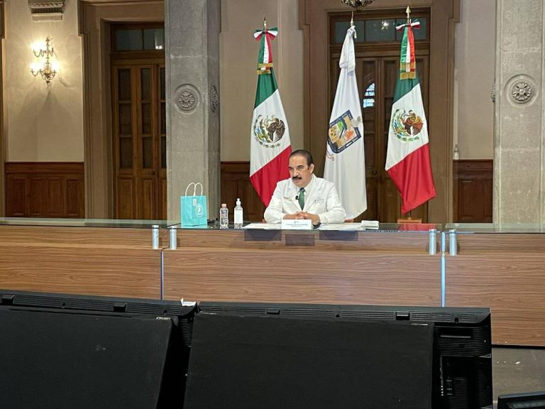 Manuel de la O. Cavazos, secretario de Salud de Nuevo León. Foto EE: Cortesía Twitter Gobierno de Nuevo León 