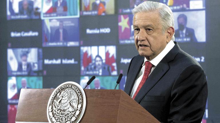 CuauhtÈmoc, Ciudad de MÈxico, MÈxico, 22 de abril de 2021.AndrÈs Manuel LÛpez Obrador, Presidente de MÈxico en conferencia de prensa y participaciÛn en la Cumbre de LÌderes sobre el Cambio Clim·tico.  en el SalÛn TesorerÌa de Palacio Nacional. Lo acompaÒan: Rosa Icela Rodriguez V·zquez, secretaria de Seguridad y ProtecciÛn Ciudadana y JosÈ ¡ngel ¡vila PÈrez, comisionado del ”rgano Administrativo Desconcentrado de PrevenciÛn y ReadaptaciÛn Social.Foto: /Presidencia