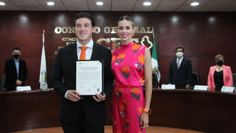 Samuel García Sepúlveda y Mariana Rodríguez. Foto: Cortesía