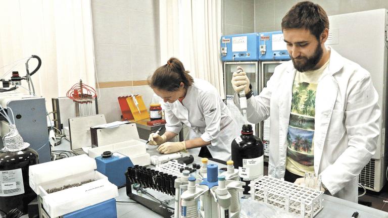 Technicians Podolsky and Bochkaryova work at Russian anti-doping laboratory in Moscow