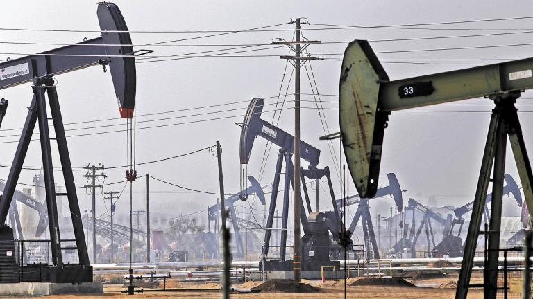 FILE PHOTO: Oil drills are pictured in the Kern River oil field in Bakersfield