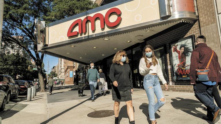 New York NY/USA-September 20, 2020 The closed AMC Theatre in the Upper West Side neighborhood in New York