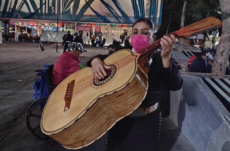 Guadalupe Sánchez Bustamante inició su carrera como mariachi en octubre de 2019. Foto EE: Blanca Juárez