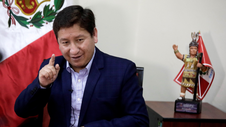 El jefe de gabinete de Perú, Guido Bellido. Foto: Reuters.